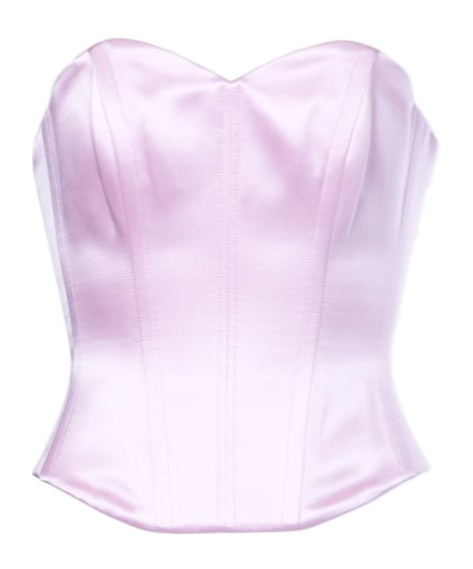 Alex Perry Cotton And Silk Satin Corset In Purple