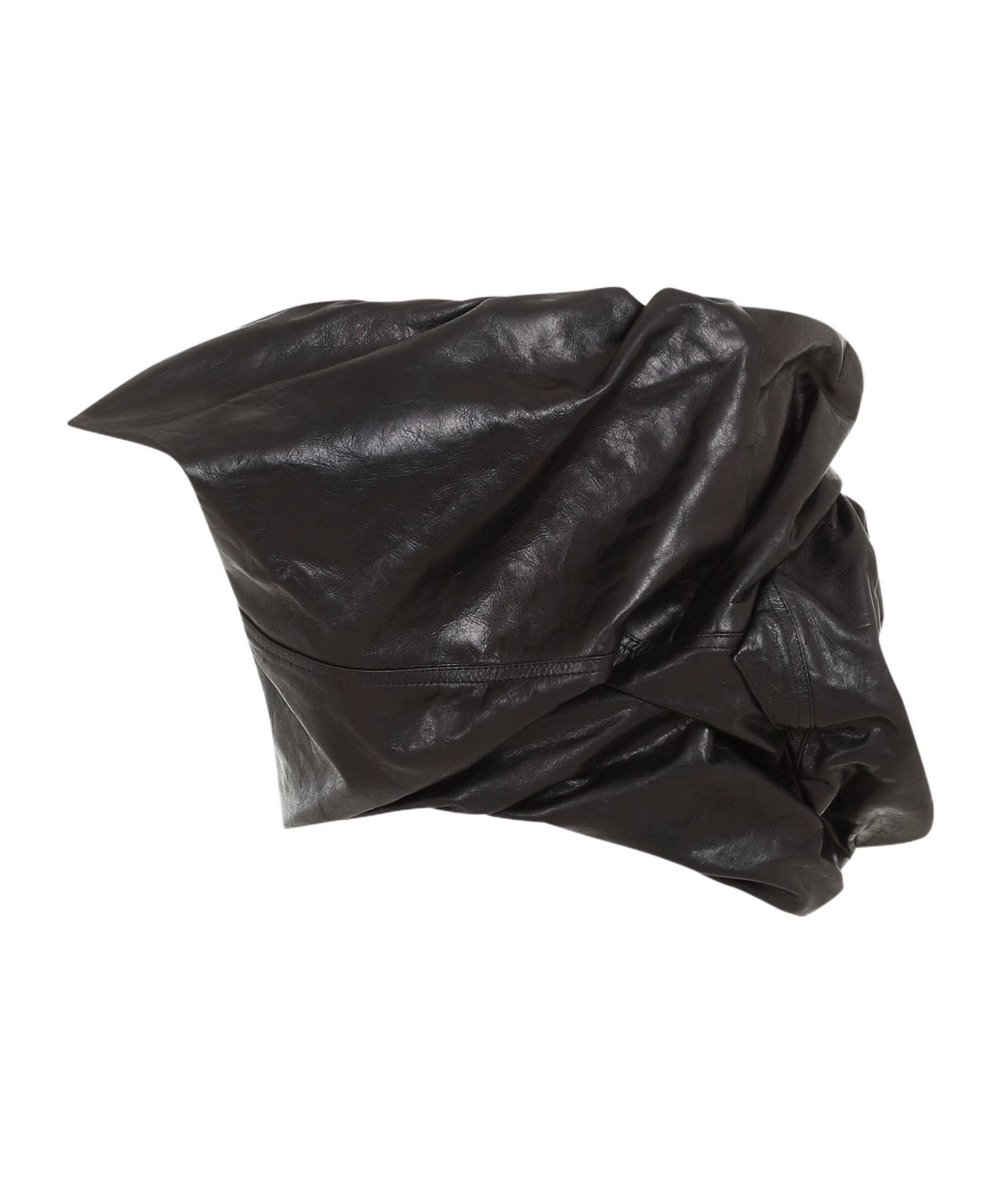 Rick Owens Black Draper Bustier Calf Leather Top In Black
