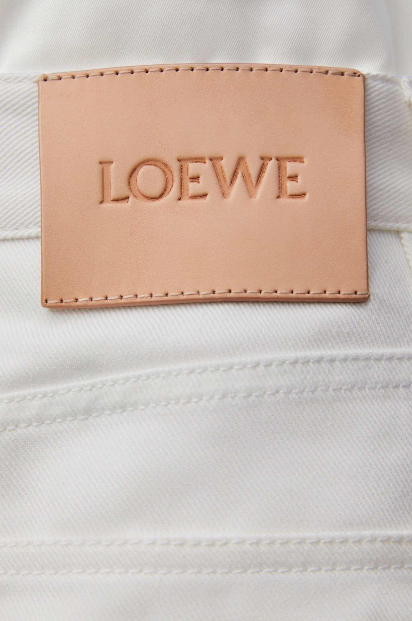 Shop Loewe High Waisted Jeans In Cotton In White