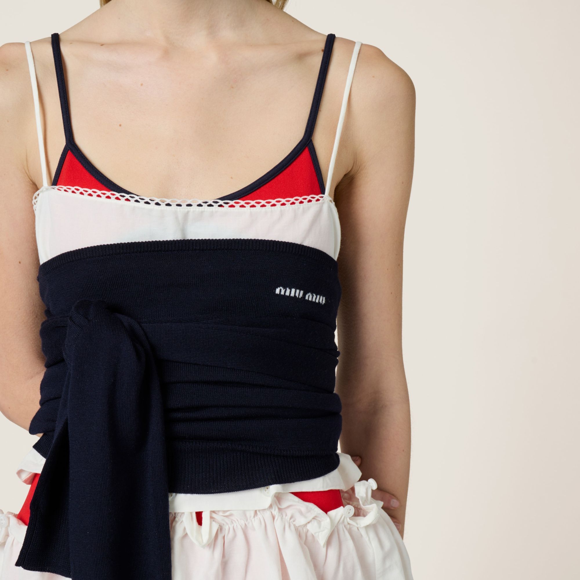 Miu Miu Logo-print Dress In White