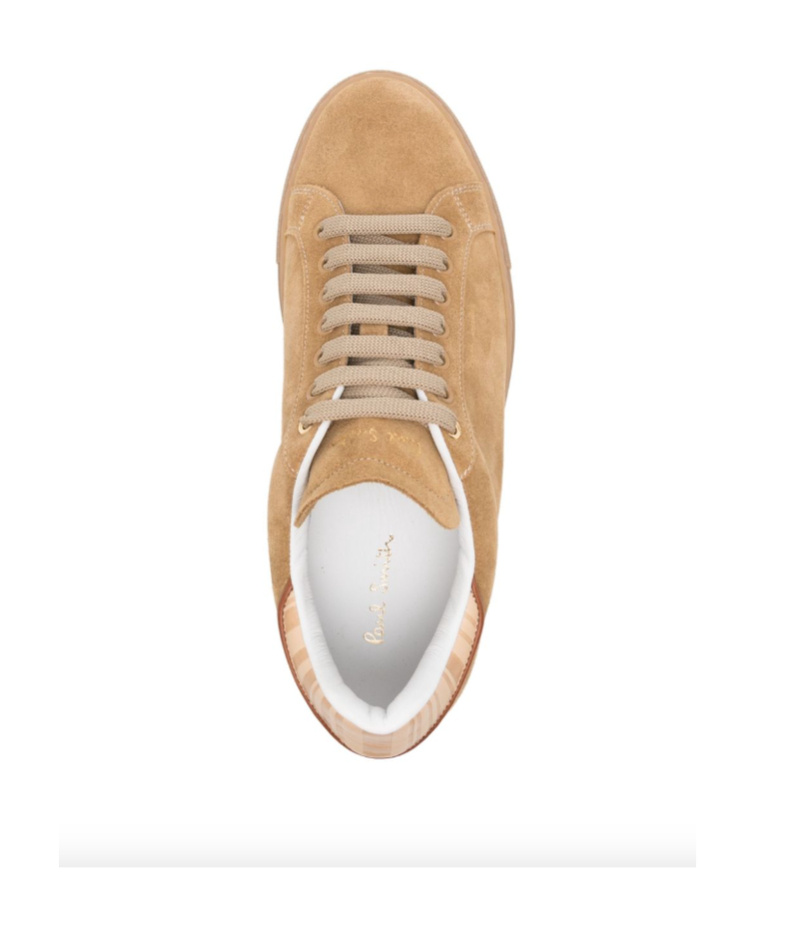 Paul Smith Logo-stamp Suede Sneakers In Nude