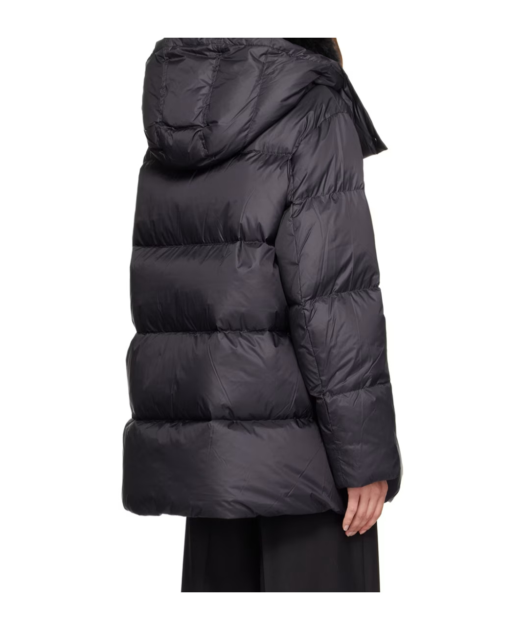 Yves Salomon Quilted Long-sleeved Down Jacket In Black