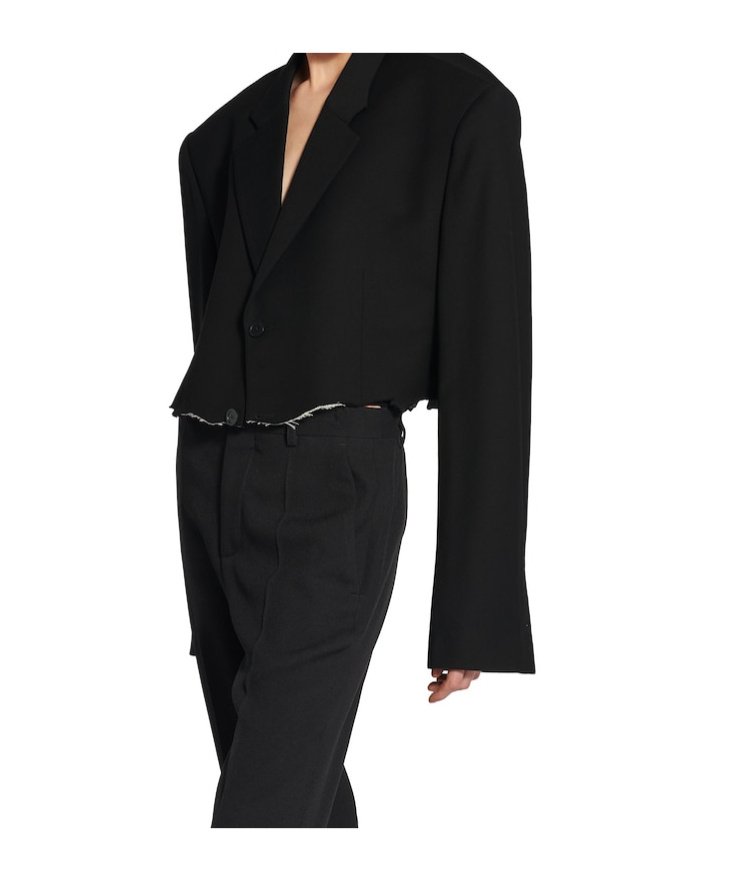 Balenciaga Single-breasted Notched Lapels Blazer In Black