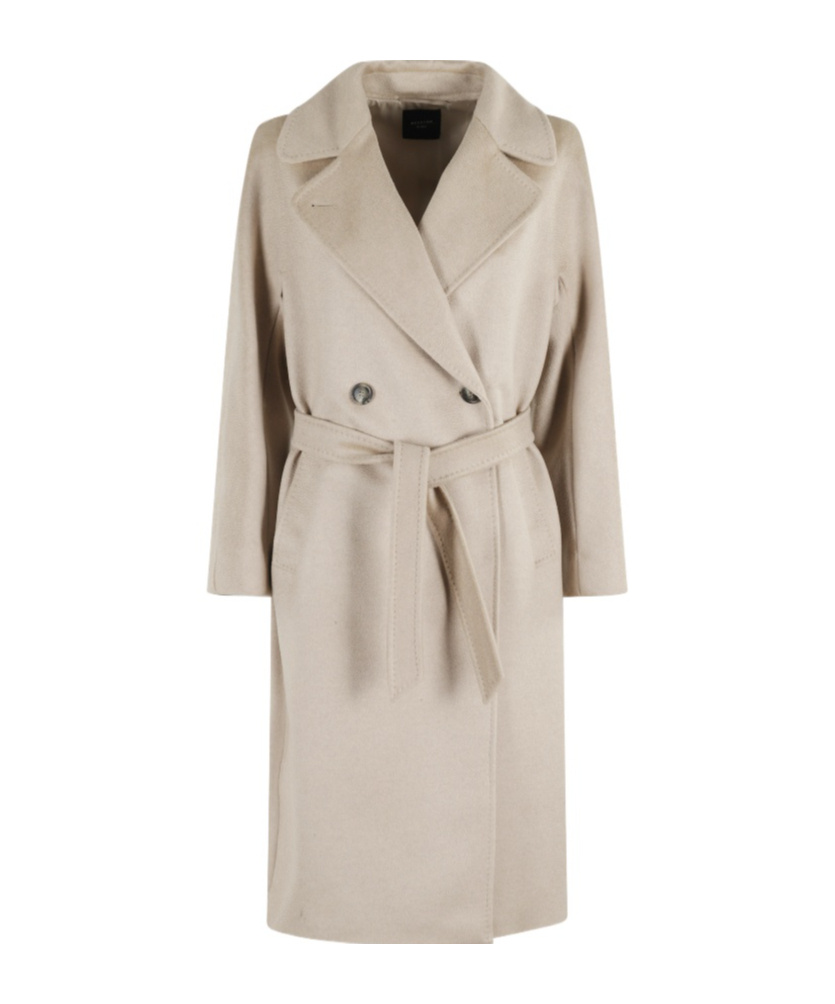 Weekend Max Mara Lapel Long-sleeved Coat In Gray