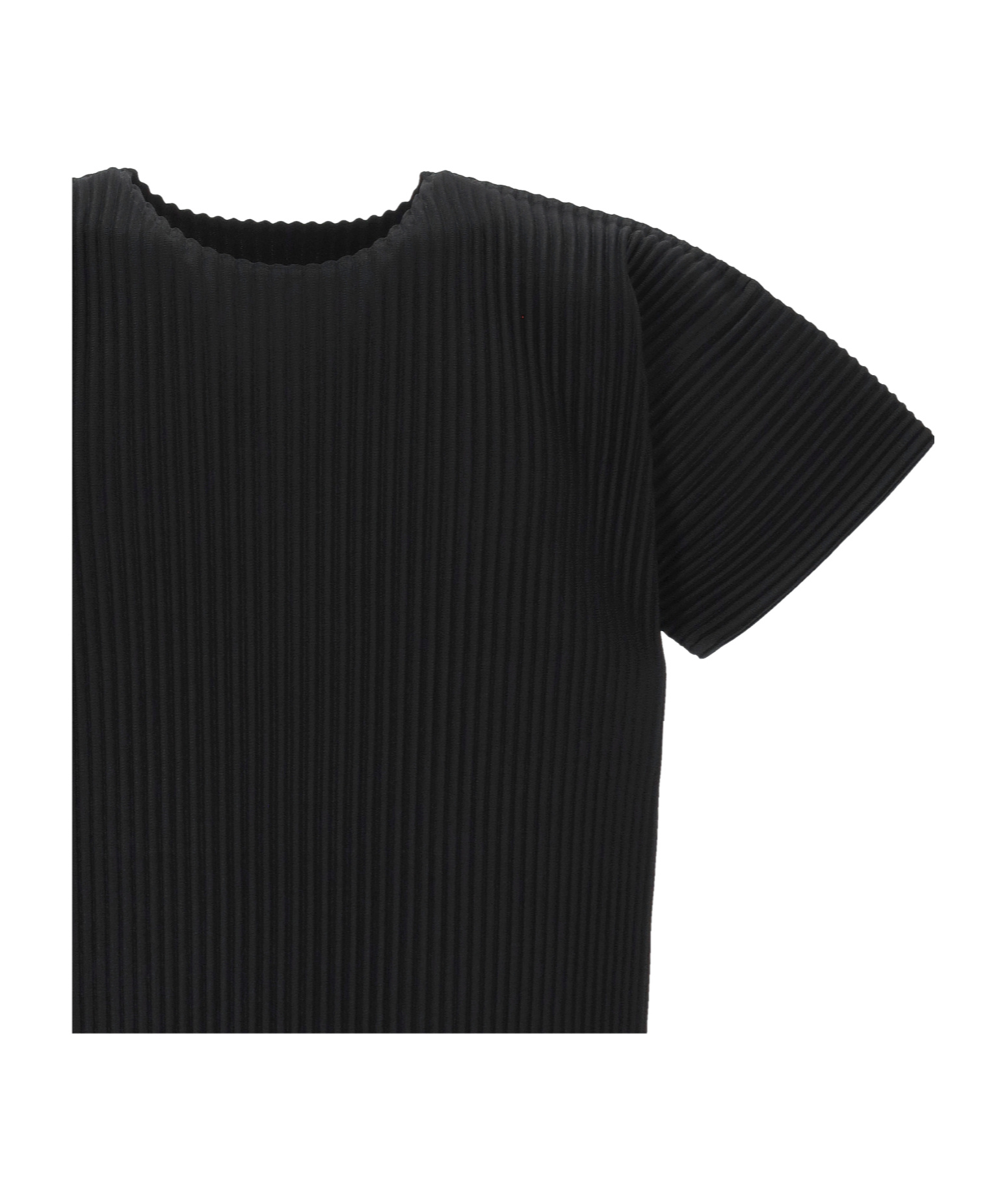 Issey Miyake Pleated Short-sleeved T-shirt In Black
