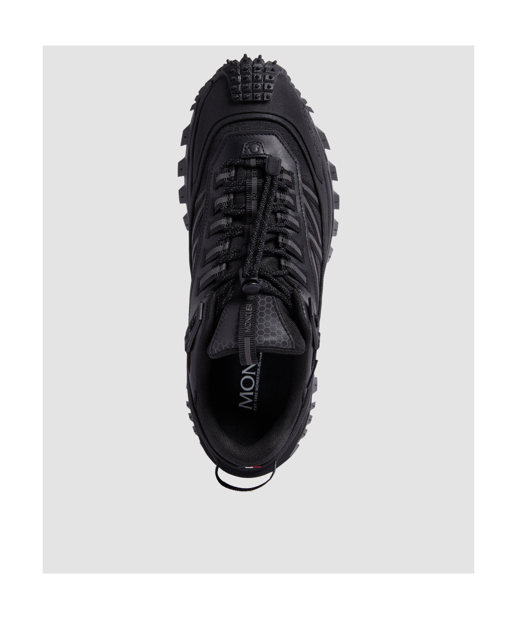 Moncler Men Trailgrip Gtx Mesh And Leather Sneakers In Black