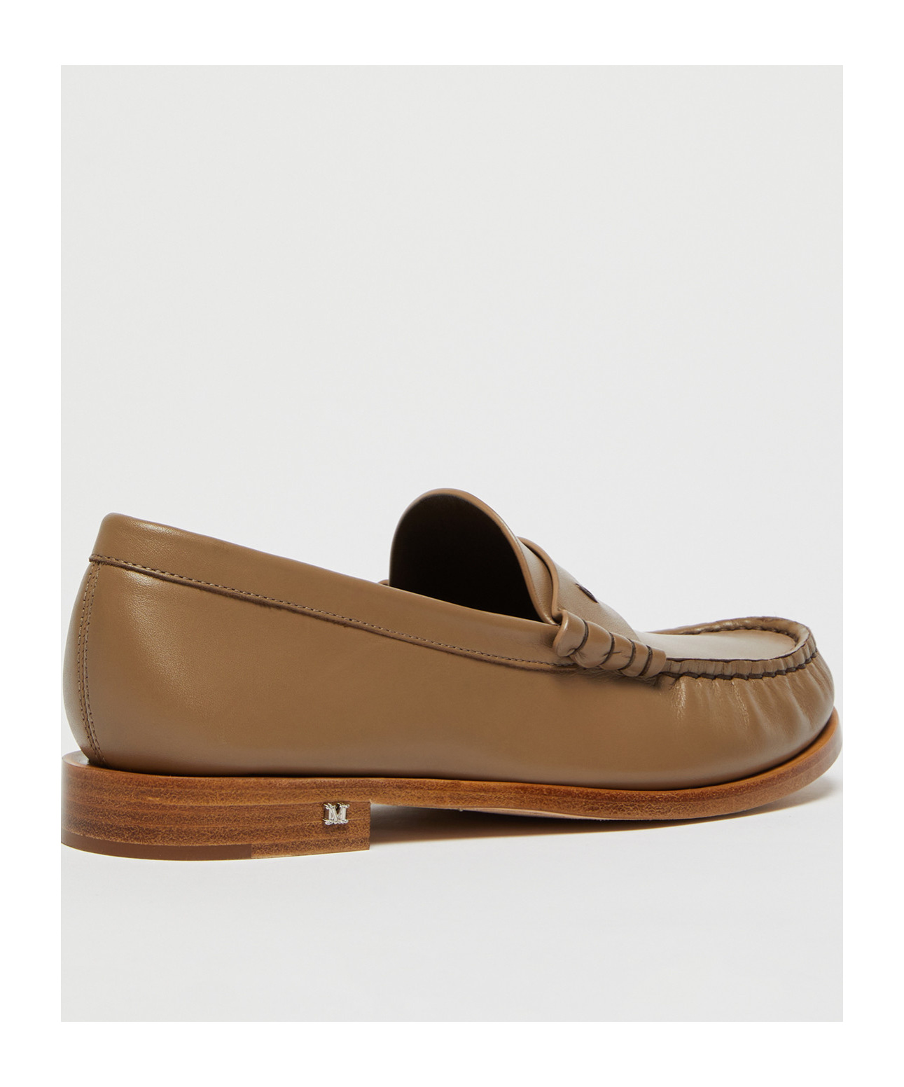Max Mara Round Head Loafer Shoes In Coloniale