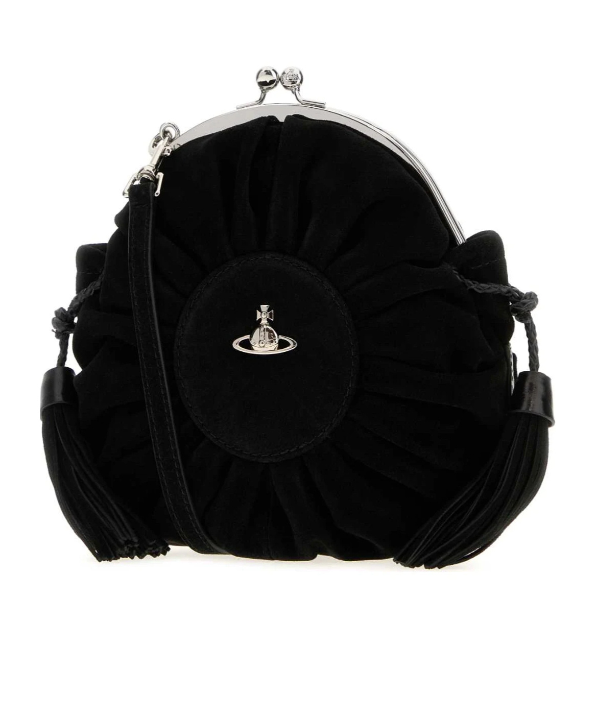 Vivienne Westwood Rosie Shoulder Bag With Tassel And Handle In Black