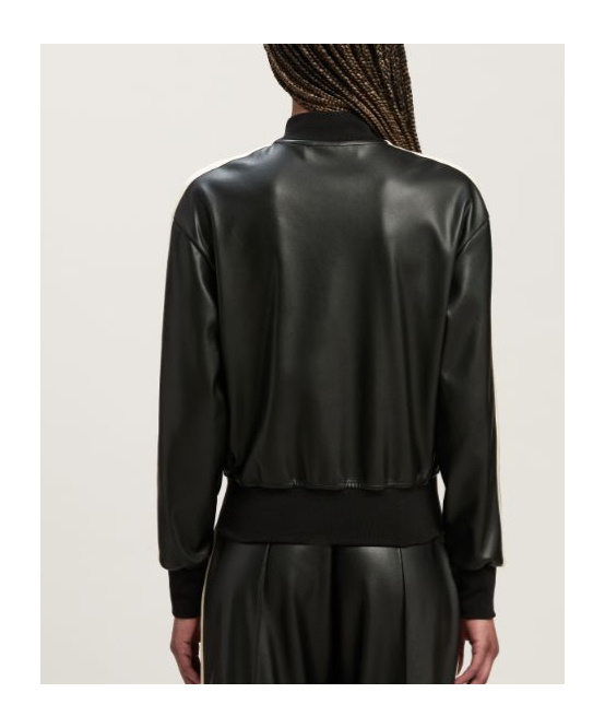 Palm Angels Track Black Polyester Blend Sweatshirt In Black
