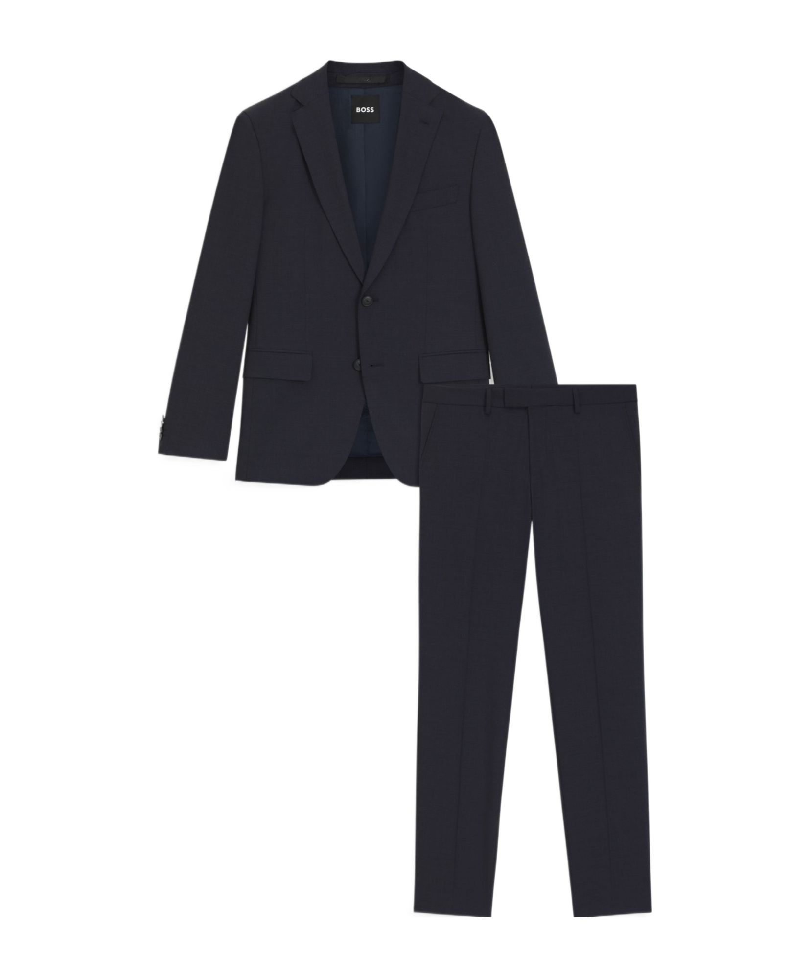 Hugo Boss Slim-fit Suit In Micro-patterned Stretch Fabric In Blue
