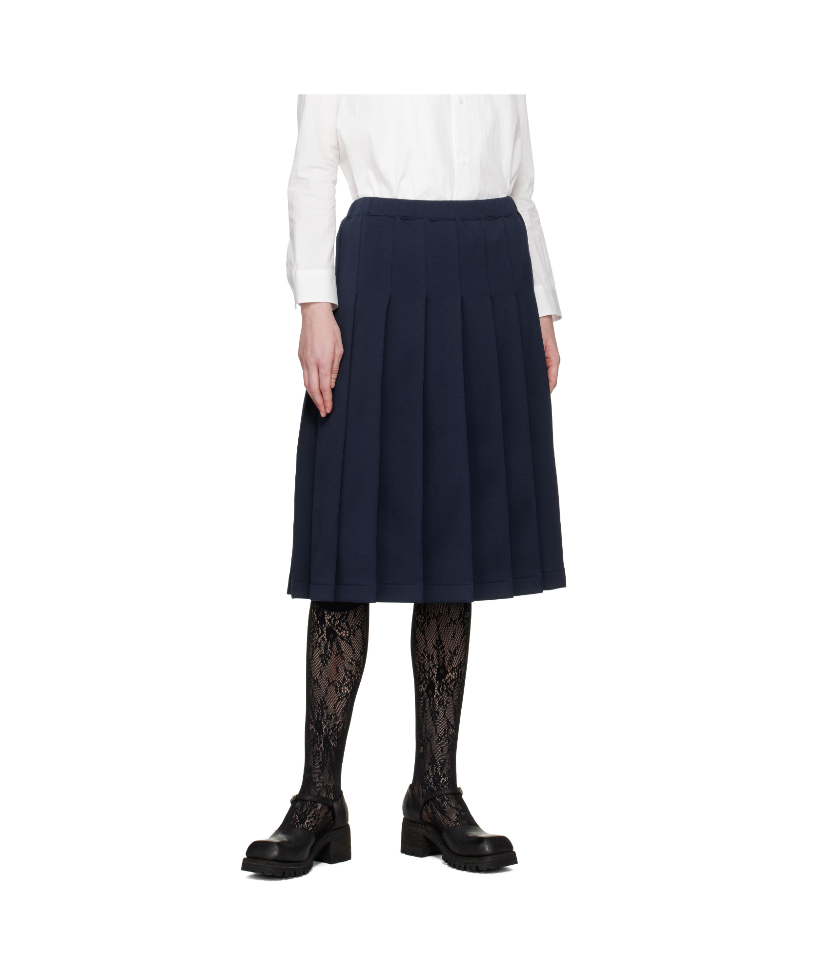 Comme Des Garçons Girl Pleated Midi Skirt In Blue