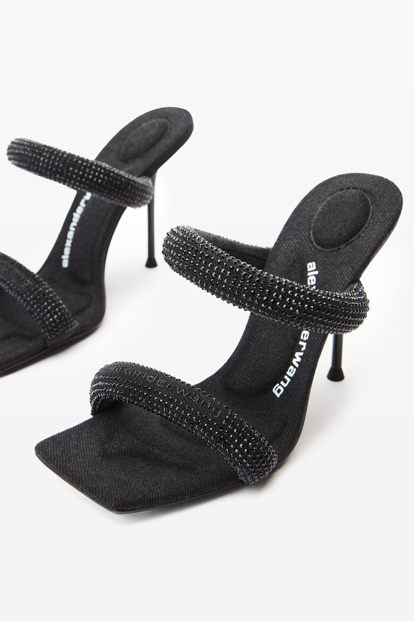 Alexander Wang Navy Julie 105mm Nylon Tubular Heeled Sandals In Uniform Blue