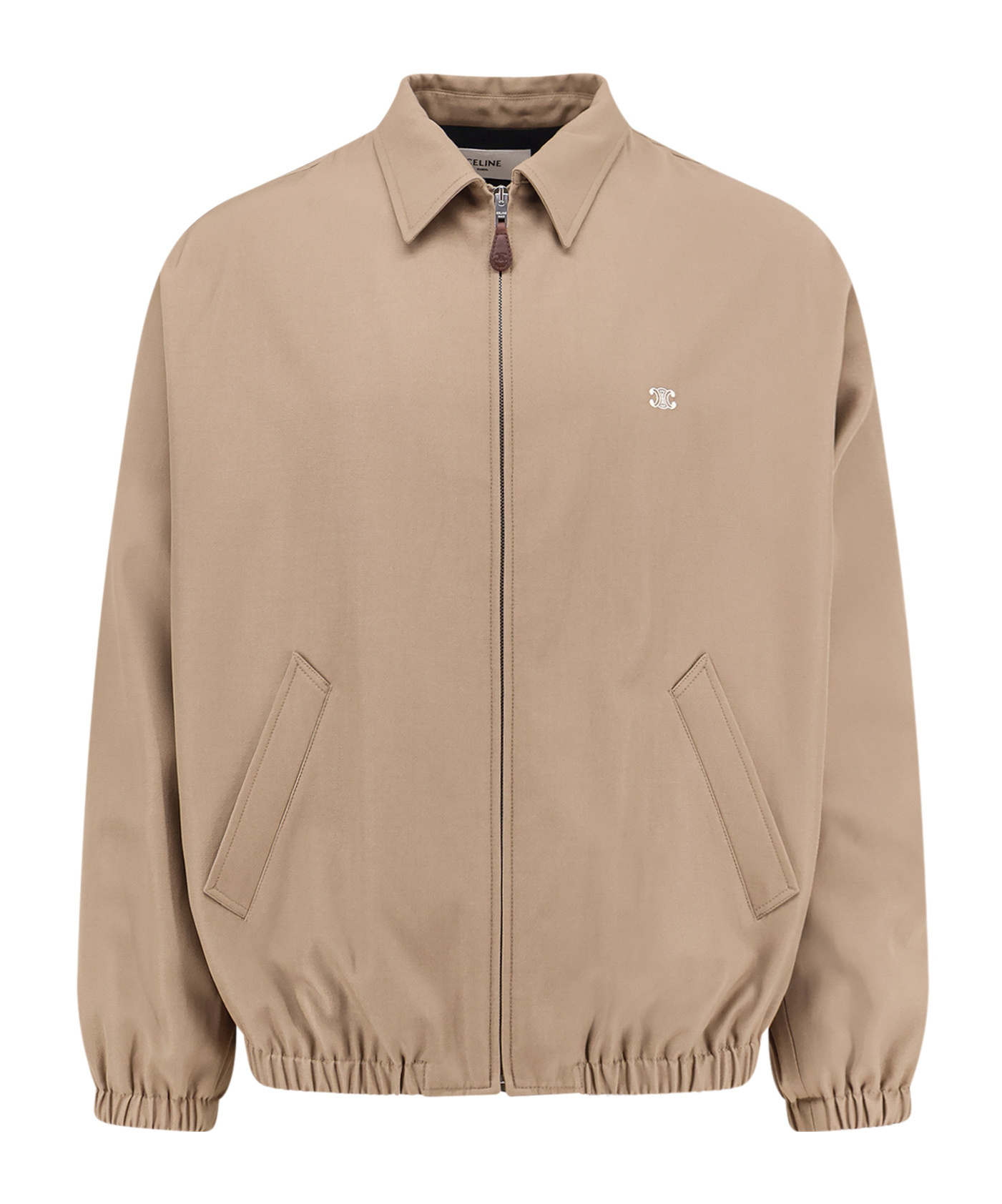 Celine Men Overshirt Wool And Cotton Jacket In Brown