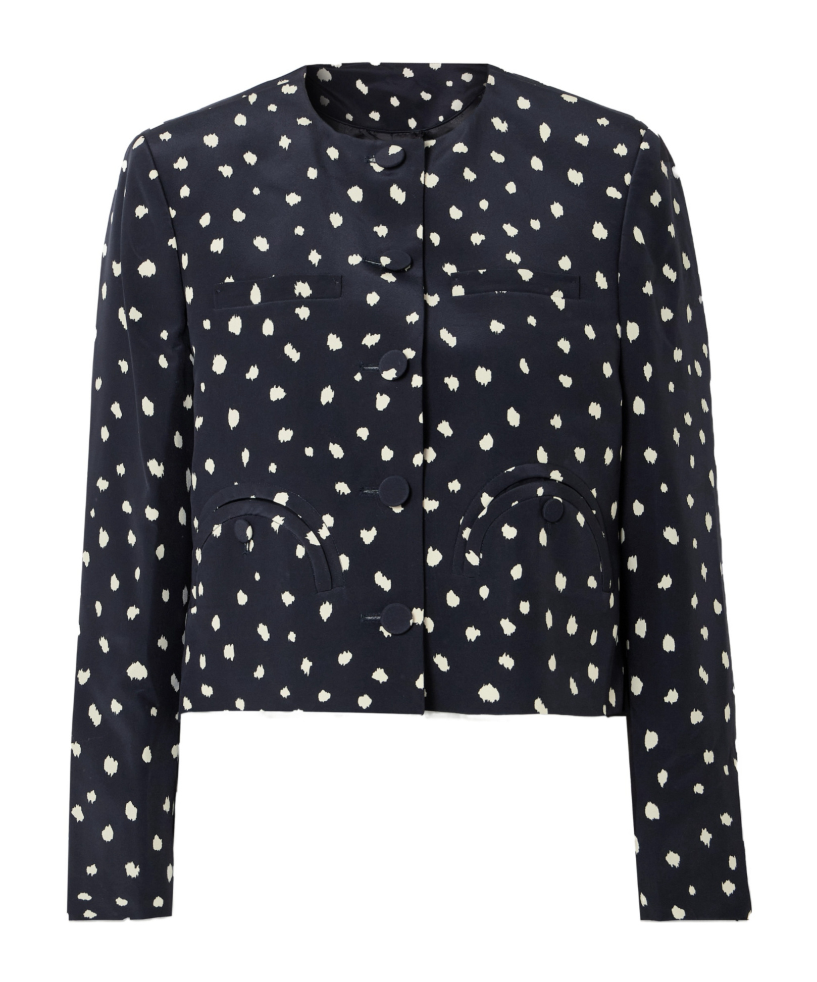Blazé Milano Shamo Polka-dot Silk Jacket In Black