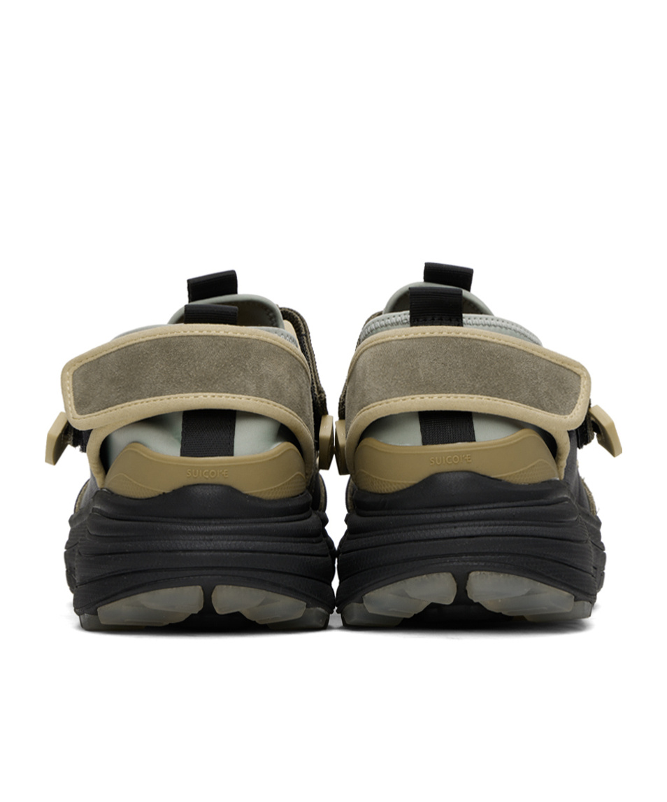 Suicoke Khaki & Black Tred Sneakers In Black