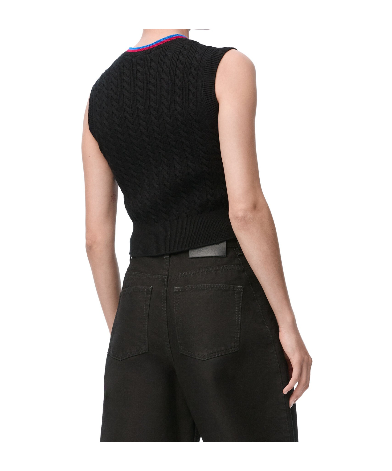 Loewe Cotton V-neck Vest In Black