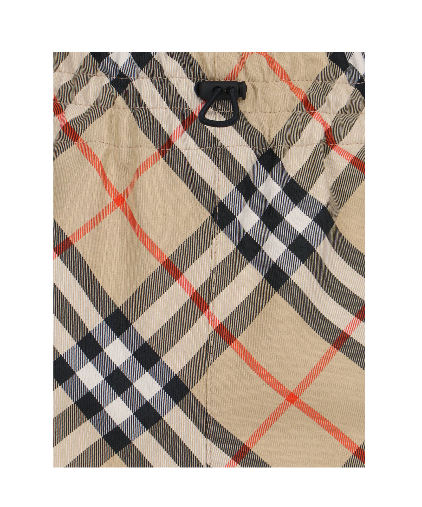 Burberry Check Ekd Drawstring Pull-on Shorts In Nude