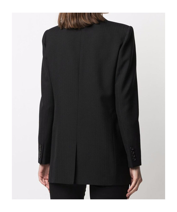 Saint Laurent Single-breasted Wool Blazer In Black