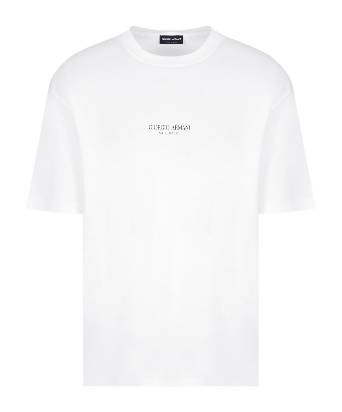 Giorgio Armani Crew Neck White T-shirt With Minimalist Logo In White