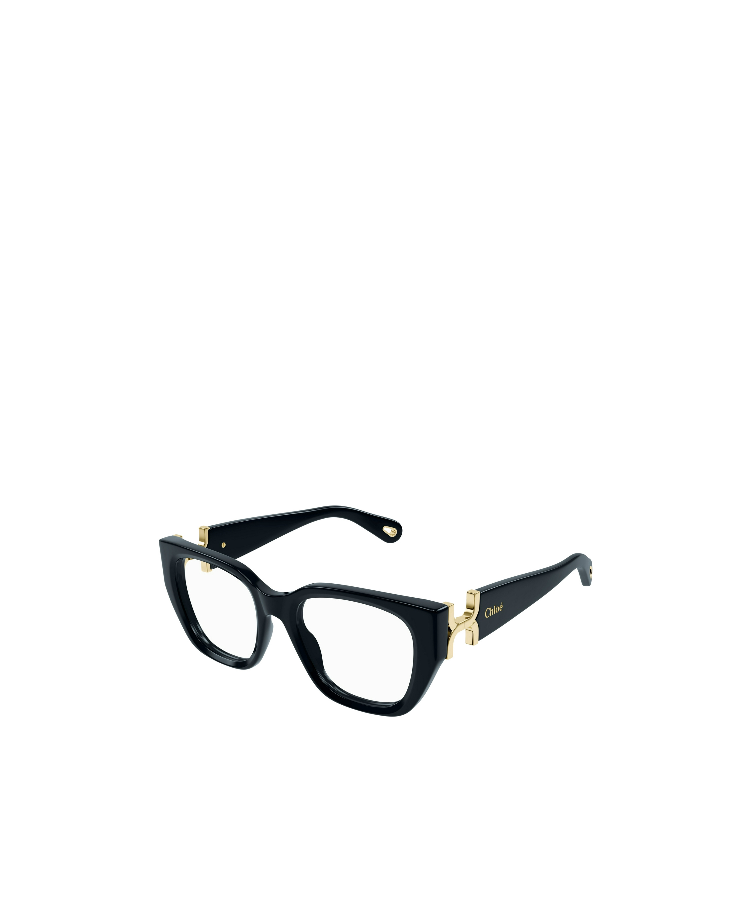 Chloé Logo-plaque Square-frame Glasses In Black