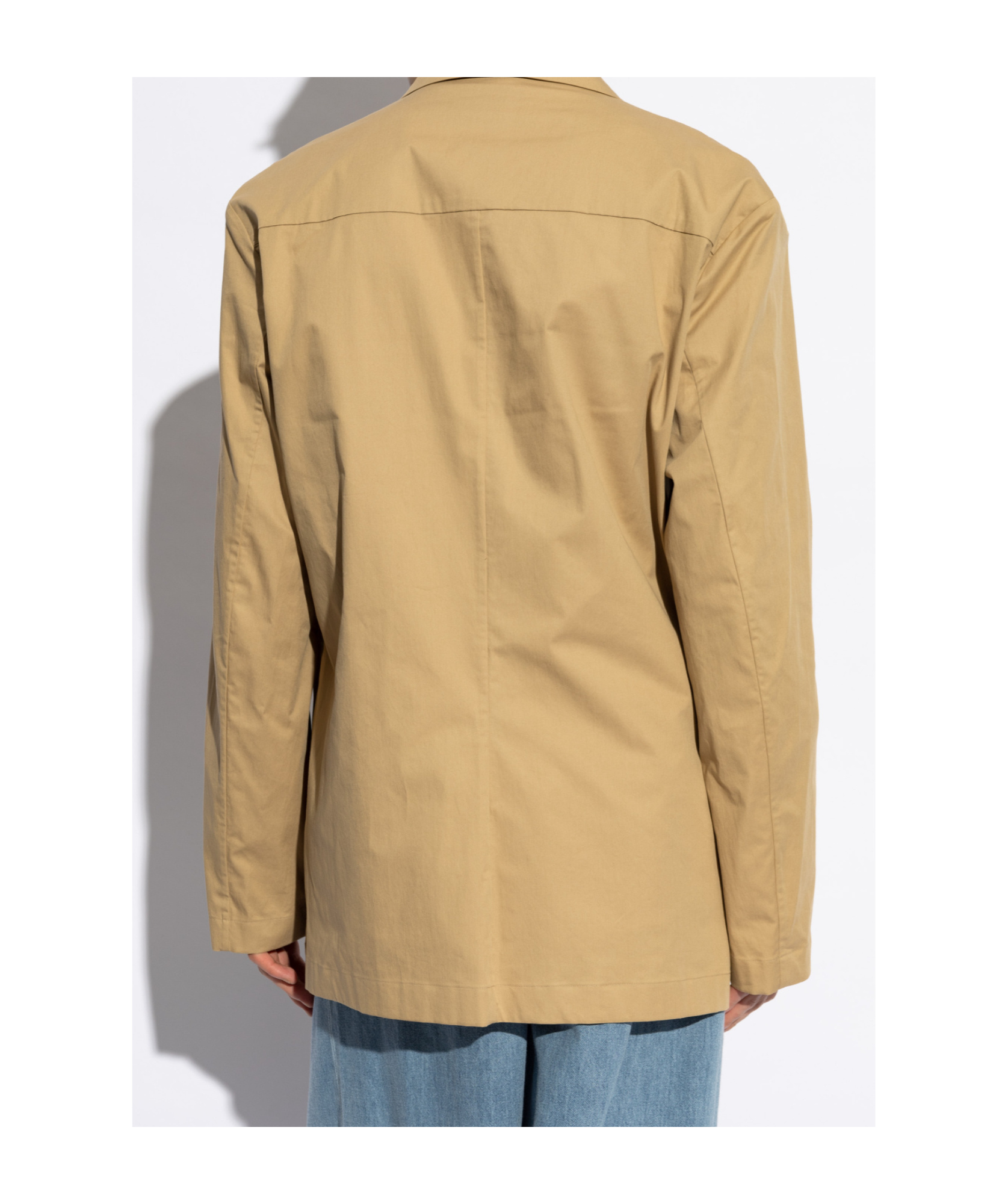 Dries Van Noten Long-sleeved Suit Coat In Nude