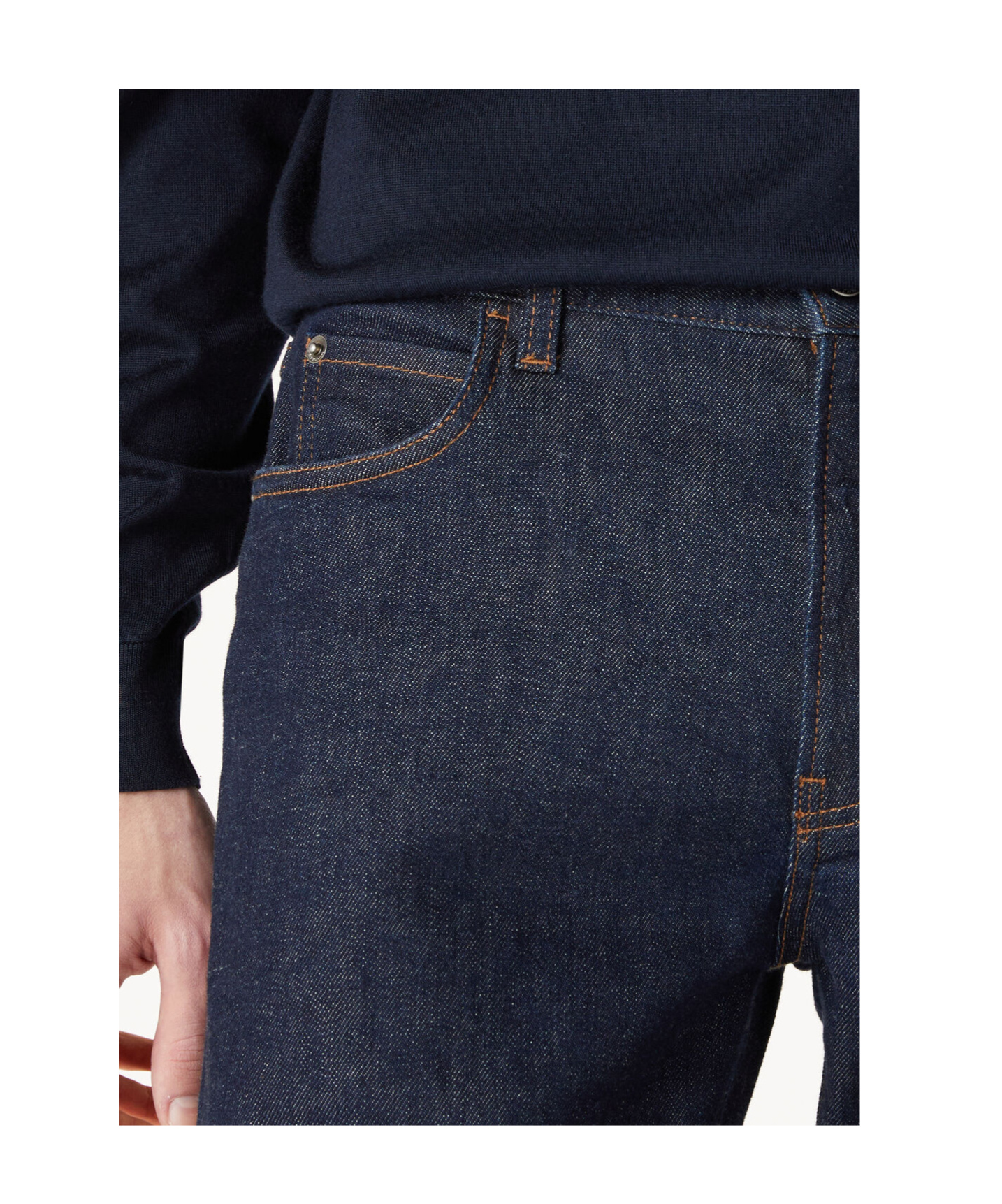 Loro Piana Belt-loop Jeans In Deep Lagoon Color