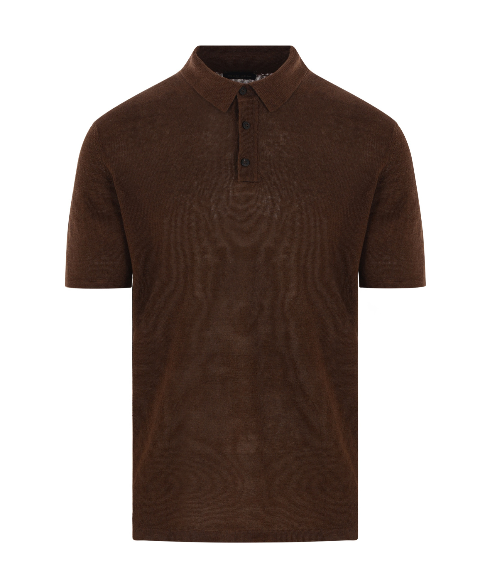 Roberto Collina Linen Knit Polo Shirt In Black