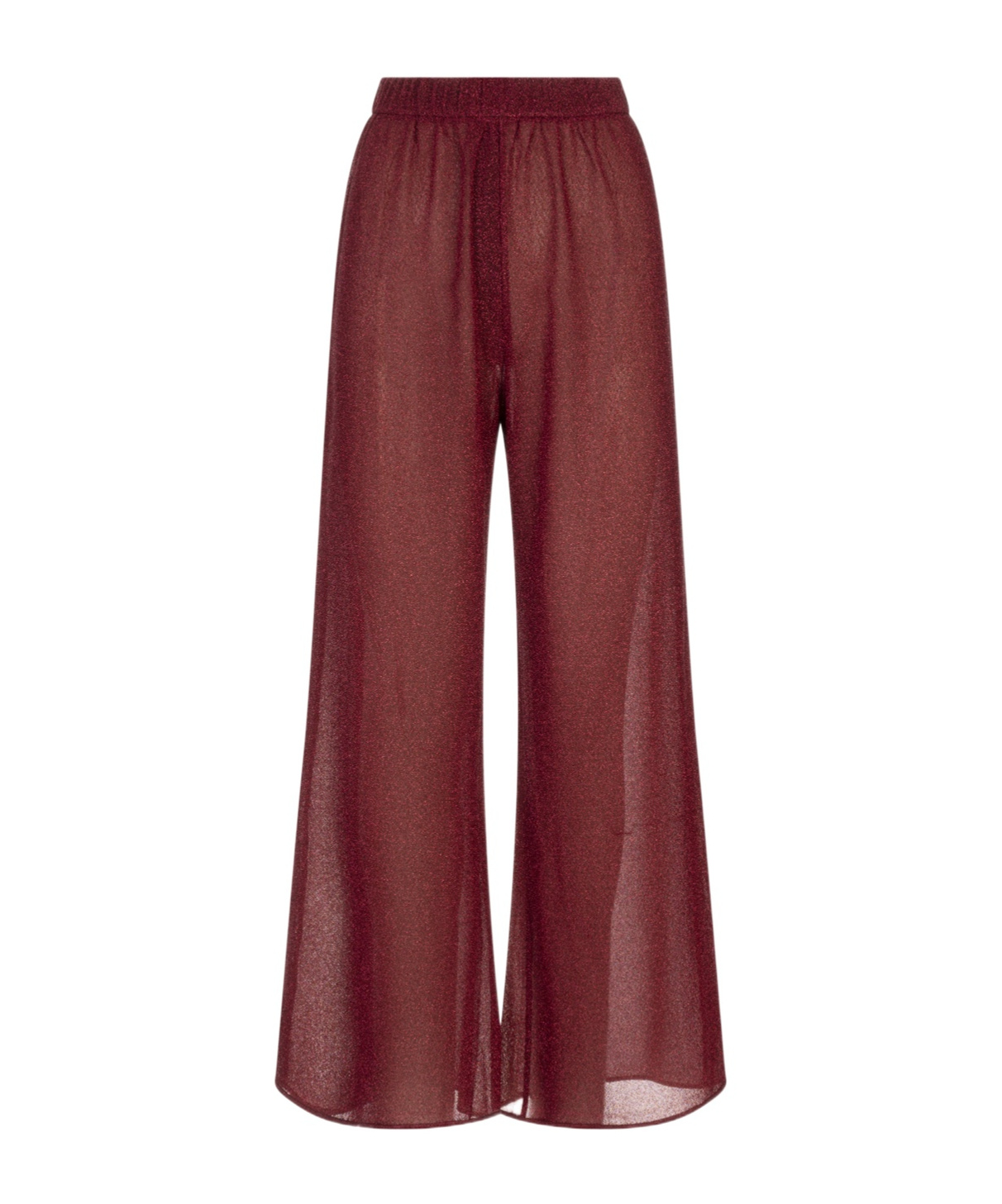 Oseree Lumière Lurex-effect Trousers In Brown