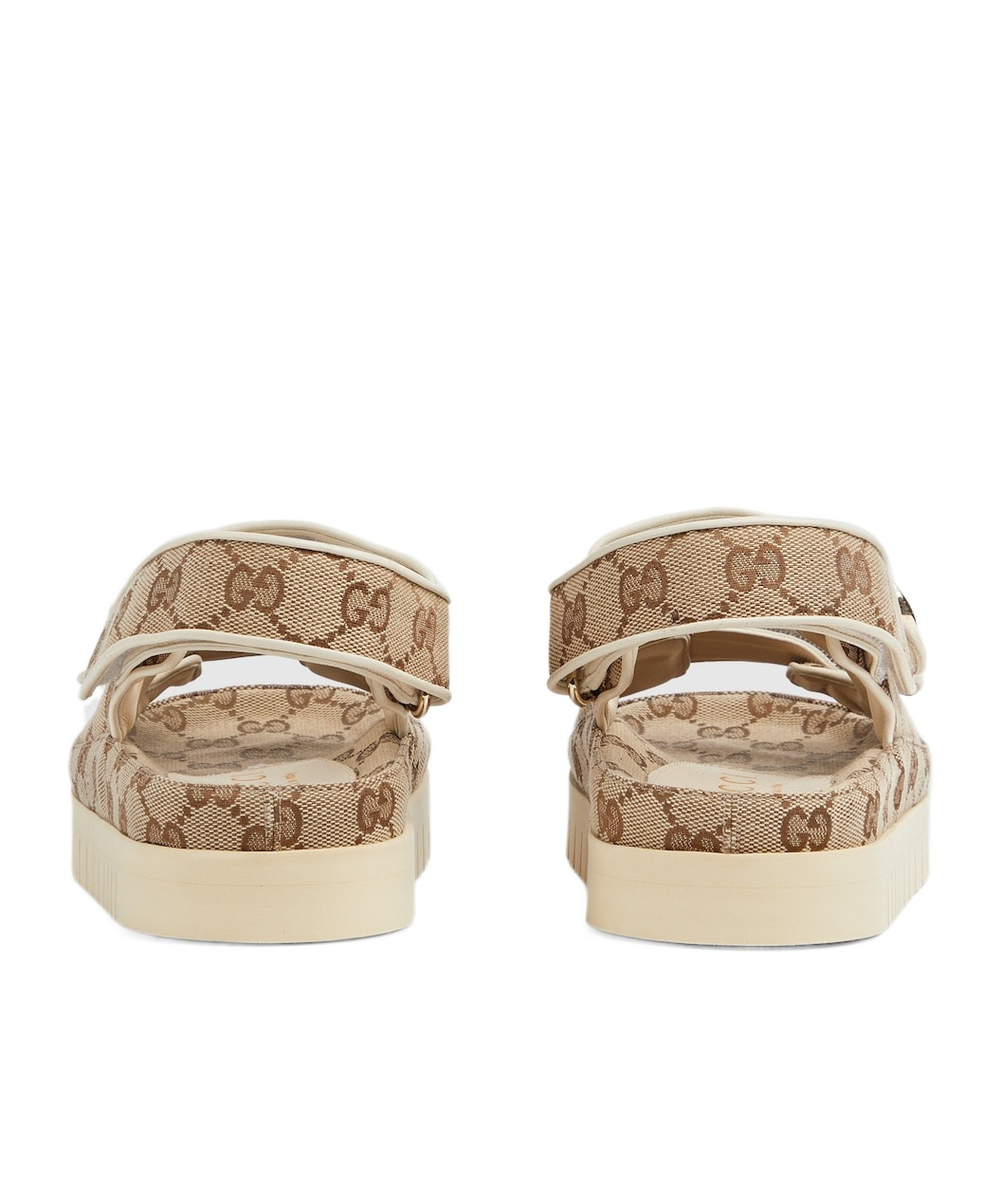 Shop Gucci Women's Sandal With Double G In Beige And Dark Brown