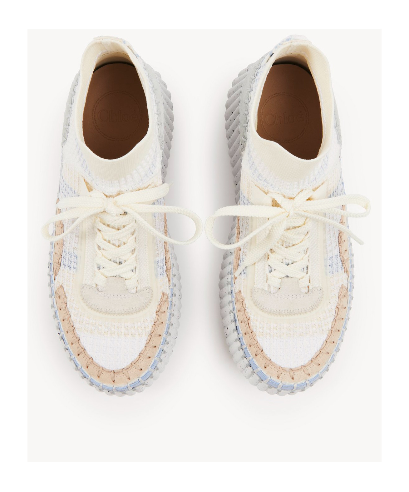 Chloé Nama Wedges Sneakers In White