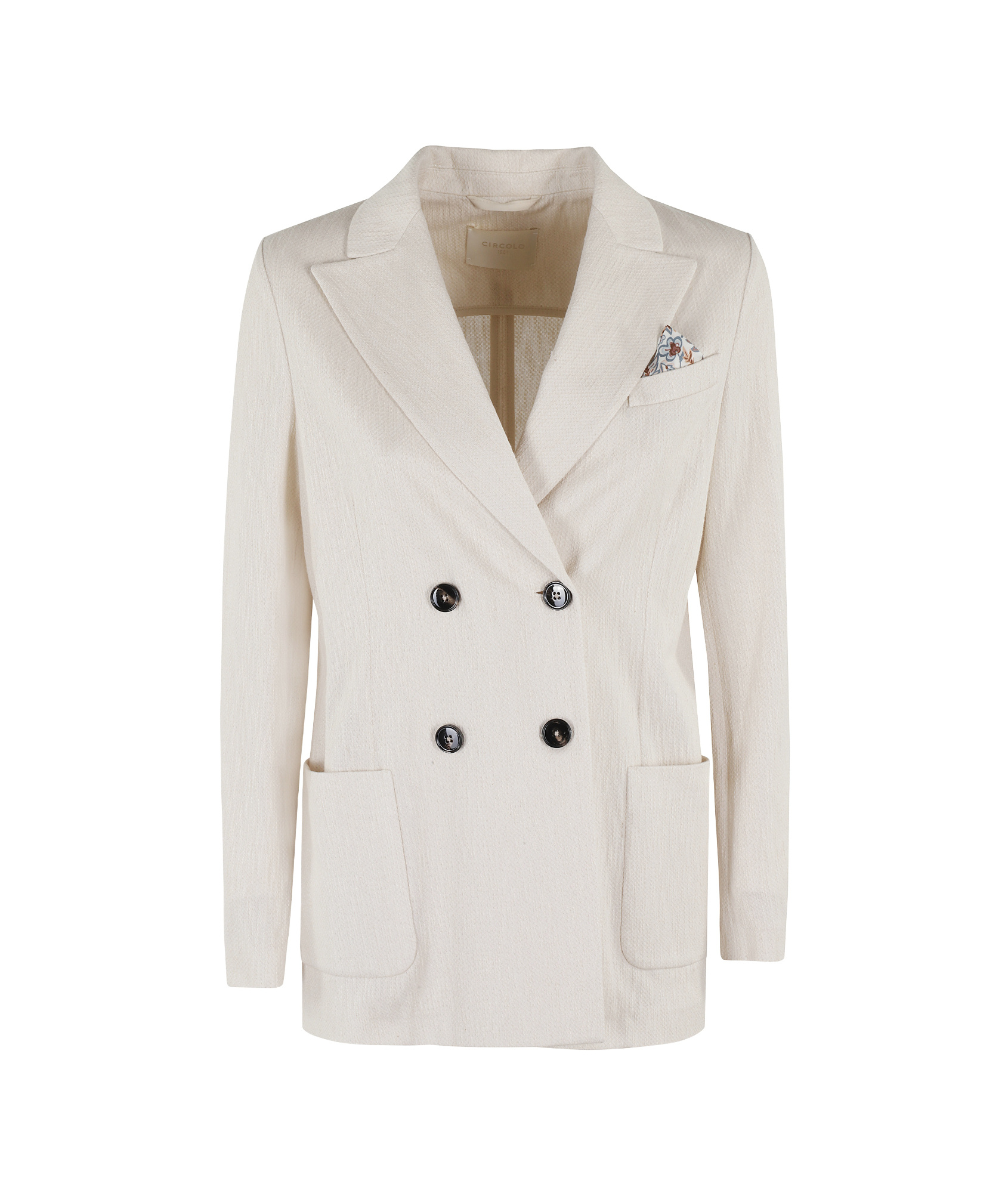 Shop Circolo 1901 Double-breasted Blazer In White