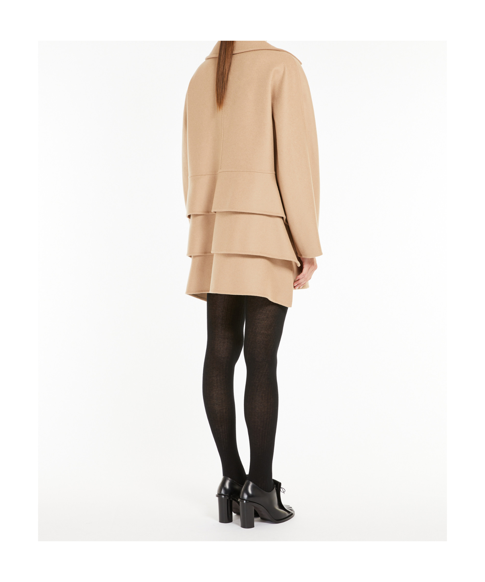 Max Mara Short Double-breasted Coat In Nude