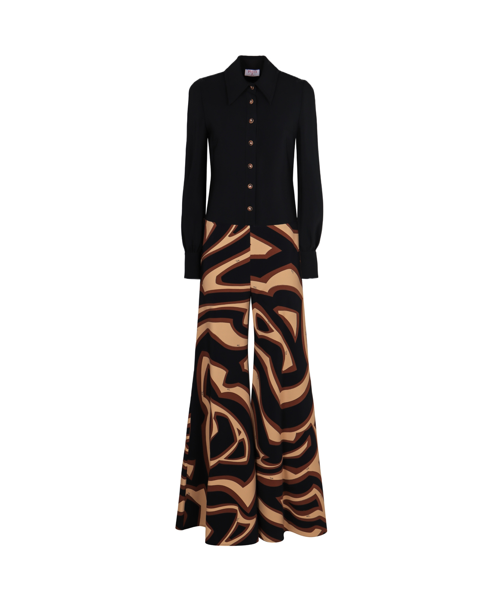 Pucci Long-sleeved Jumpsuit In Black