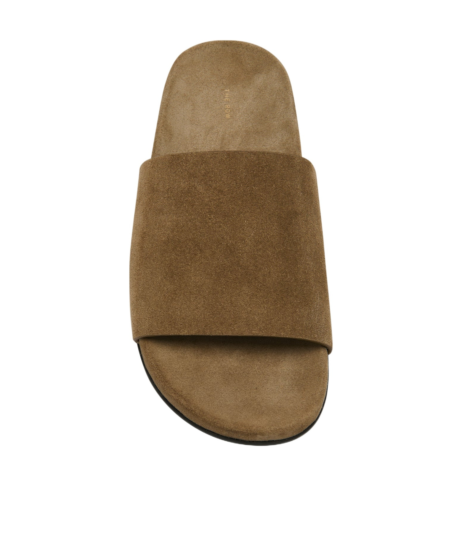 The Row Hugh Suede Flat Slide Sandals