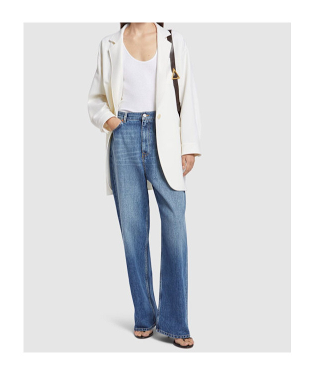 Max Mara Orlaya Oversized Wool Blend Blazer In White