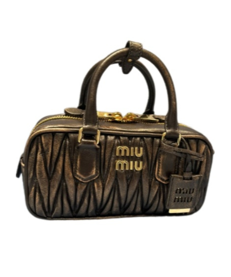 Miu Miu Arcadie Matelassé Nappa Leather Bag In Black