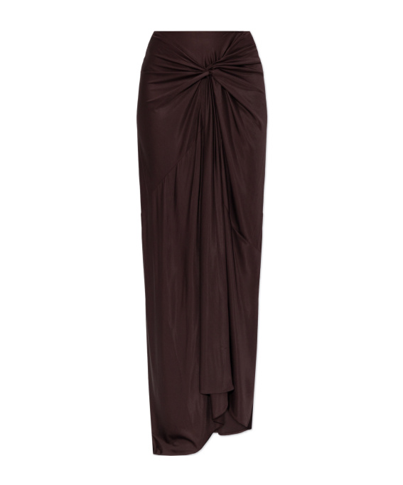 Dries Van Noten Draped Maxi Skirt In Brown