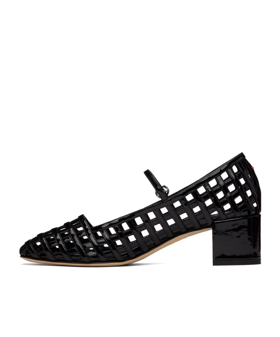 Aeyde Black Aline Caged Mary-jane Heels In Black