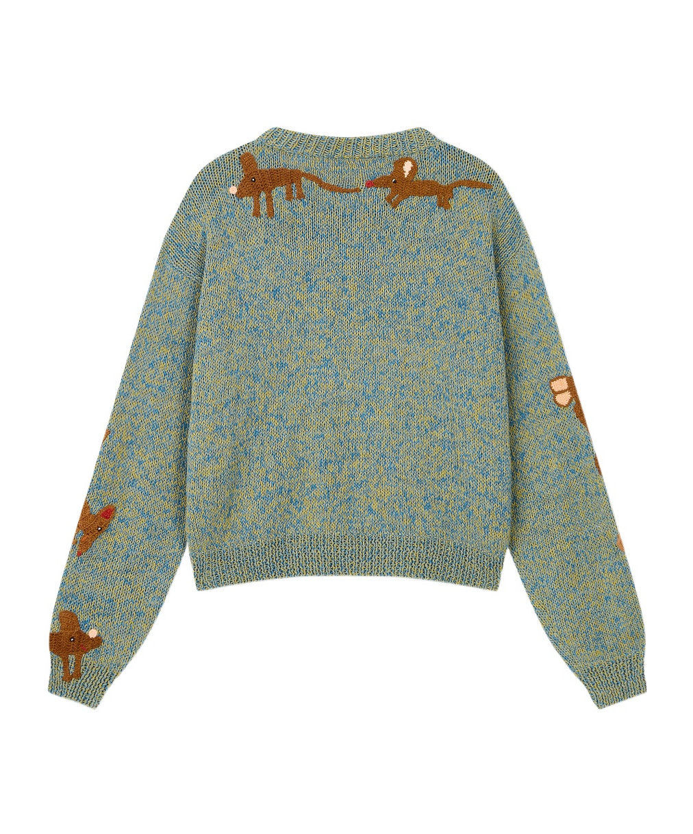 Story Mfg. Multicolor Piper Knit Sweater In Green