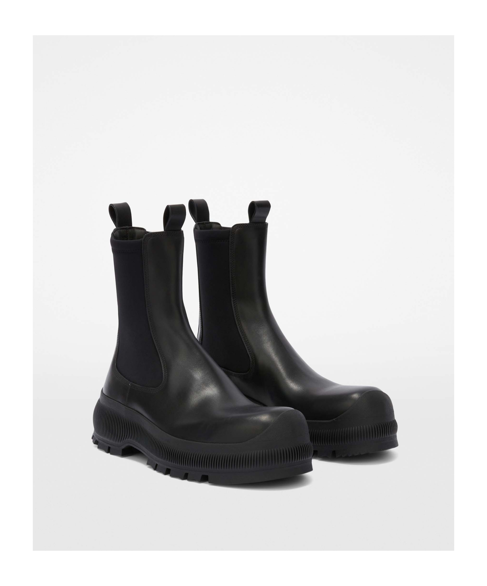 Jil Sander 35mm Leather Ankle Boots In Black