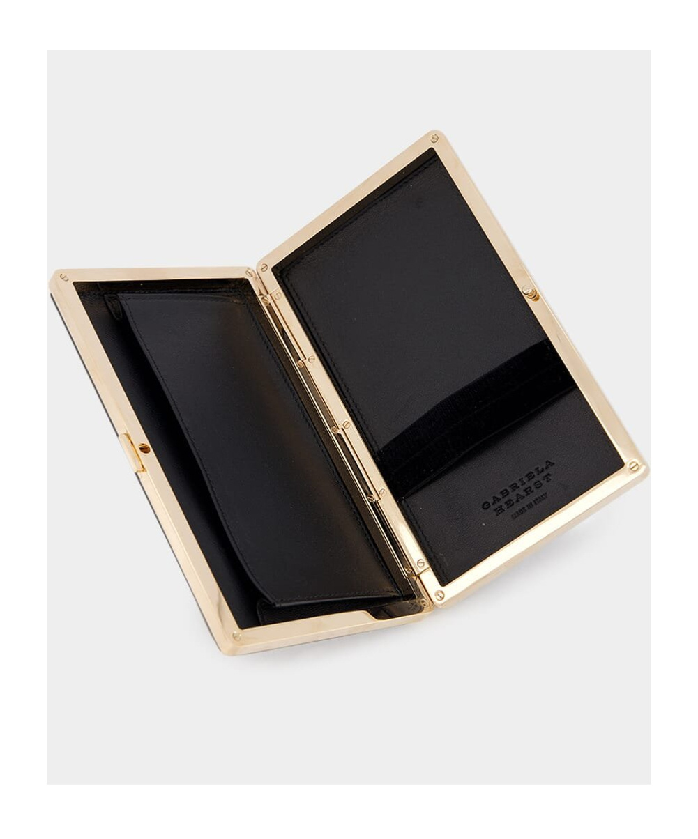 Gabriela Hearst Logo Clutch In Black
