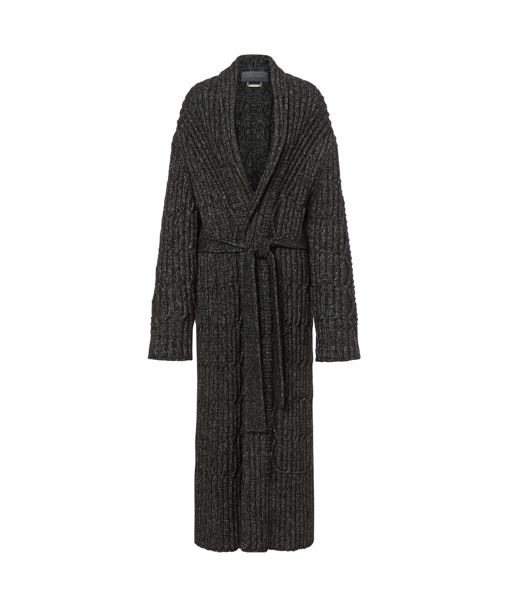 Alberta Ferretti Ribbed-knit Cardigan In Black