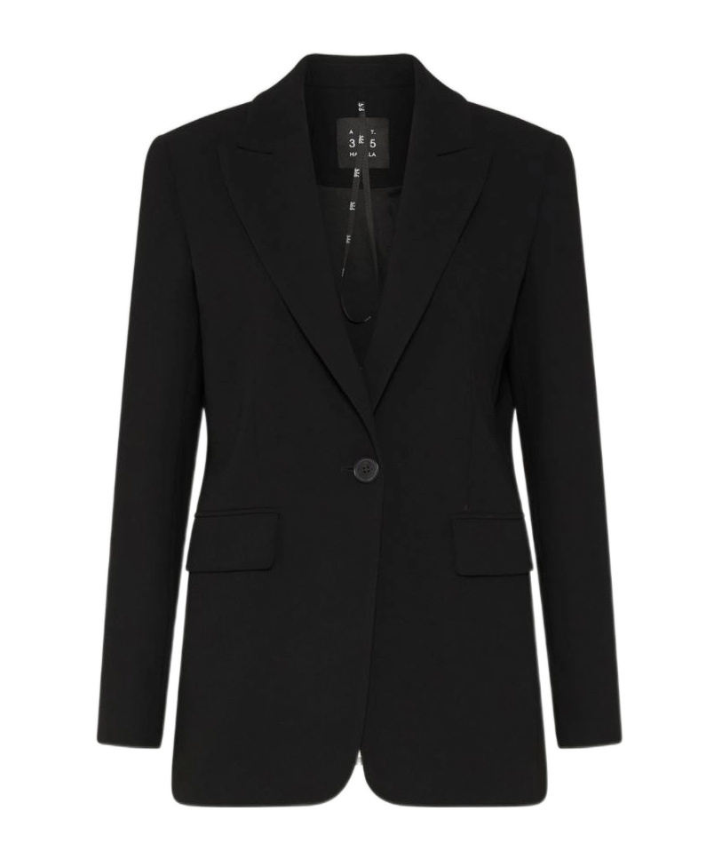 Marella Single-breasted Envers Satin Jacket In Black