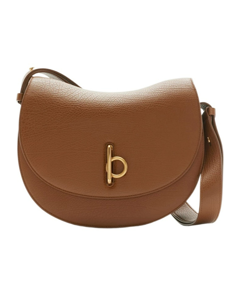 Burberry Rocking Horse Small Leather Saddle Crossbody Bag In Brown