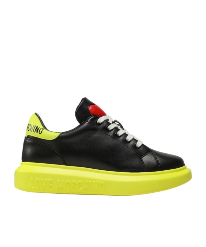 Moschino Lace-up Low-cut Sneakers In Black