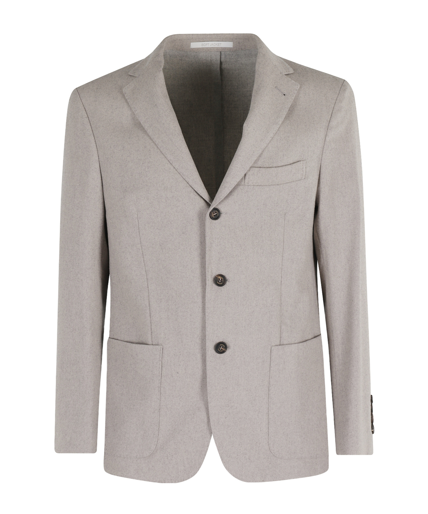 Eleventy Sand Wool Cashmere Blend Single-breasted Jacket In Gray