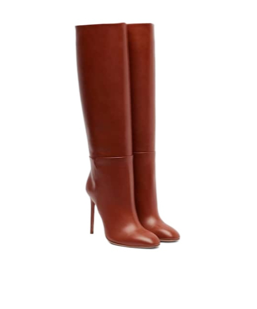 Aquazzura Handmade Tall Boots In Red