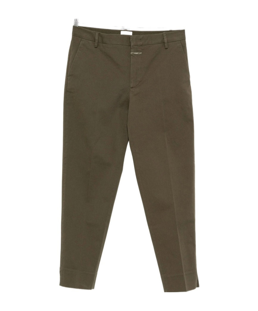 Closed Straight-leg Trousers In Green