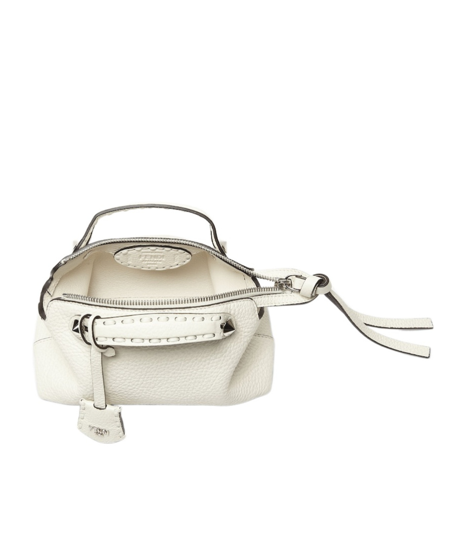 Fendi By The Way Selleria Mini Boston Bag In White