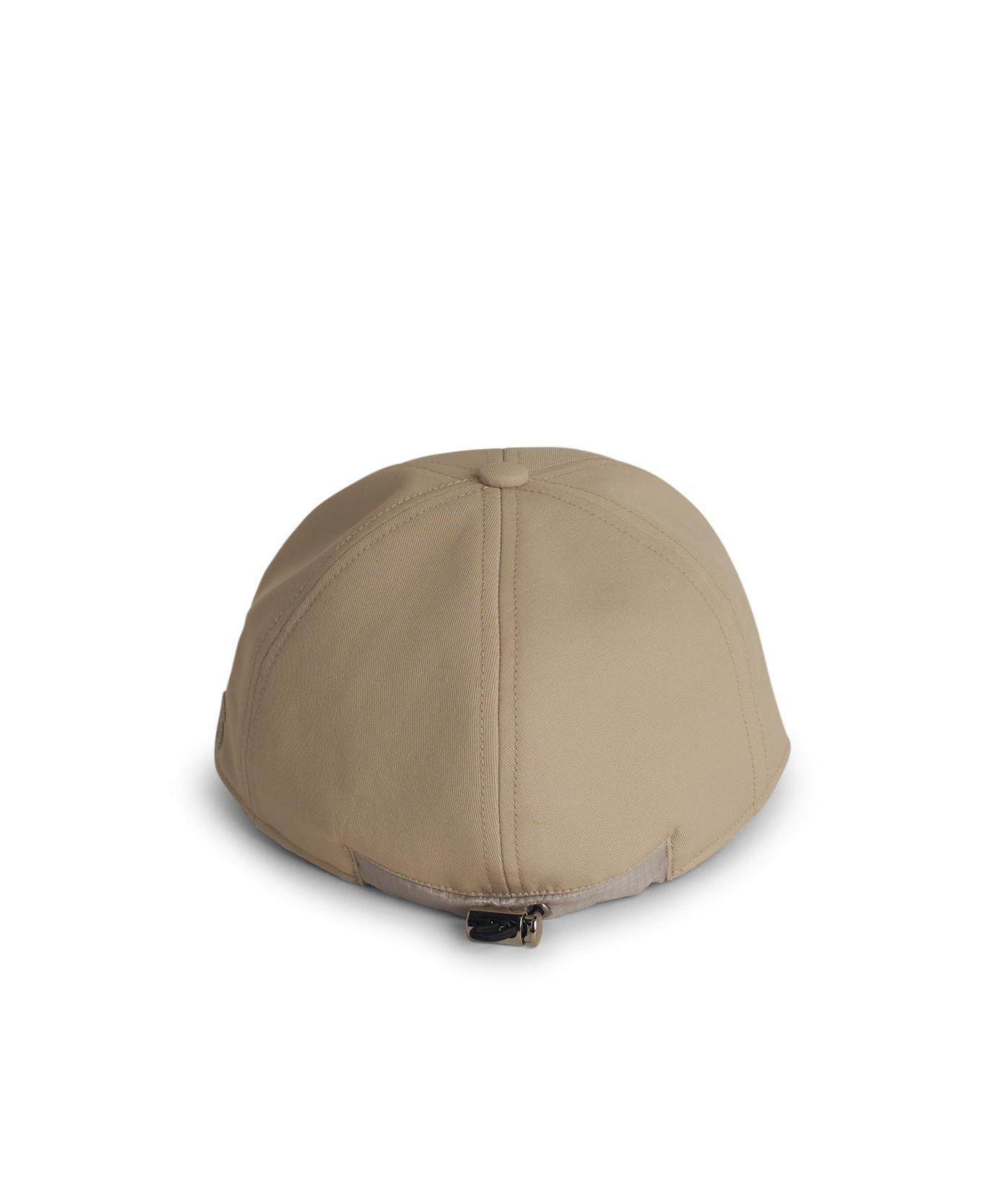Sacai Cotton Cap With Curved Brim And Panelled Design In Nude